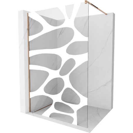 Mexen Kioto paroi de douche Walk-in 110 x 200 cm, vague blanche 8 mm, or rose - 800-110-101-60-97