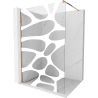 Mexen Kioto paroi de douche Walk-in 110 x 200 cm, vague blanche 8 mm, or rose - 800-110-101-60-97