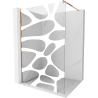 Mexen Kioto paroi de douche Walk-in 120 x 200 cm, vague blanche 8 mm, or rose - 800-120-101-60-97