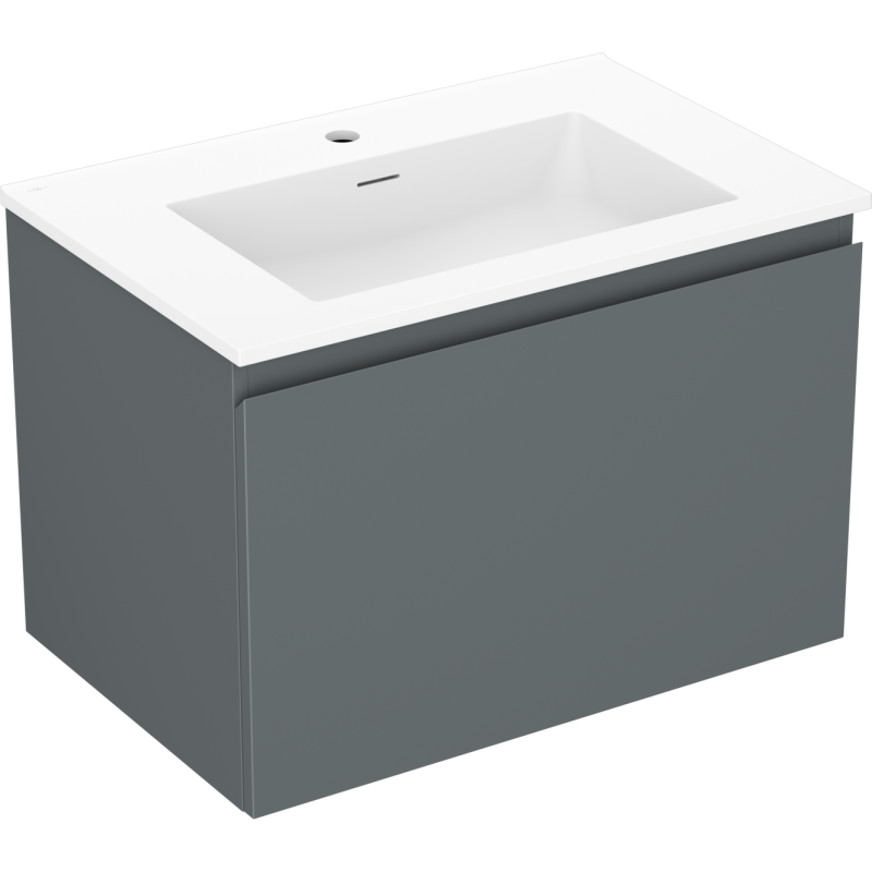 Mexen Orio meuble de salle de bain 70 cm avec lavabo Otis, 1 tiroir, graphite mat/blanc mat - 91A10-07047-1-BF66-W18M01