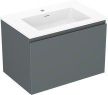 Mexen Orio meuble de salle de bain 70 cm avec lavabo Otis, 1 tiroir, graphite mat/blanc mat - 91A10-07047-1-BF66-W18M01