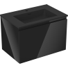 Mexen Orio meuble de salle de bain 70 cm avec lavabo Otis, 1 tiroir, noir brillant/noir mat - 91A10-07047-1-BF70-W18M71