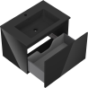 Mexen Orio meuble de salle de bain 70 cm avec lavabo Otis, 1 tiroir, noir brillant/noir mat - 91A10-07047-1-BF70-W18M71