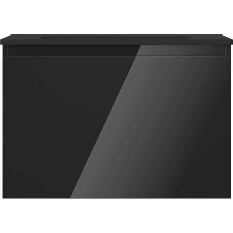 Mexen Orio armoire de salle de bains 70 cm avec lavabo Otis, 1 tiroir, noir brillant/noir mat - 91A10-07047-1-BF70-W18M71