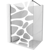 Mexen Kioto paroi de douche Walk-in 80 x 200 cm, vague blanche 8 mm, noire - 800-080-101-70-97