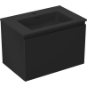 Mexen Orio meuble de salle de bain 70 cm avec lavabo Otis, 1 tiroir, noir mat - 91A10-07047-1-BF71-W18M71