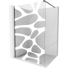 Mexen Kioto paroi de douche Walk-in 100 x 200 cm, vague blanche 8 mm, noire - 800-100-101-70-97