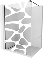 Mexen Kioto paroi de douche Walk-in 110 x 200 cm, vague blanche 8 mm, noire - 800-110-101-70-97