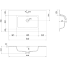 Mexen Orio meuble de salle de bain 80 cm avec lavabo Otis, 1 tiroir, graphite mat/blanc mat - 91A10-08047-1-BF66-W18M01
