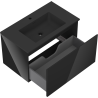 Mexen Orio meuble de salle de bain 80 cm avec lavabo Otis, 1 tiroir, noir brillant/noir mat - 91A10-08047-1-BF70-W18M71