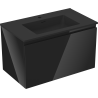 Mexen Orio meuble de salle de bain 80 cm avec lavabo Otis, 1 tiroir, noir brillant/noir mat - 91A10-08047-1-BF70-W18M71
