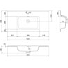 Mexen Orio meuble de salle de bains 90 cm avec lavabo Otis, 1 tiroir, blanc brillant - 91A10-09047-1-BF00-W18M00