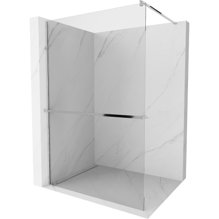 Paroi de douche Mexen Kioto+ avec étagère Walk-in 120 x 200 cm, transparent, chrome - 800-120-121-01-00