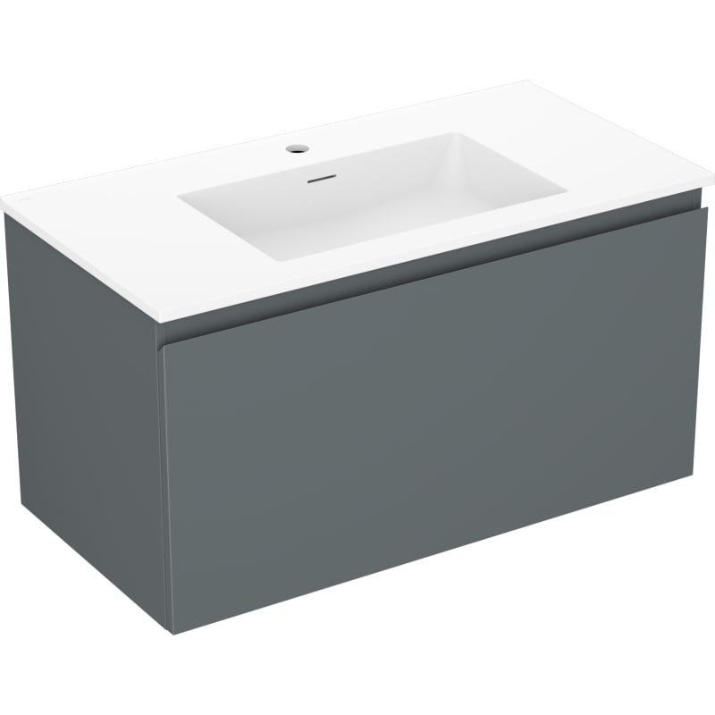 Mexen Orio meuble de salle de bain 90 cm avec lavabo Otis, 1 tiroir, graphite mat/blanc mat - 91A10-09047-1-BF66-W18M01