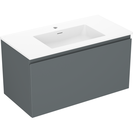 Mexen Orio meuble de salle de bain 90 cm avec lavabo Otis, 1 tiroir, graphite mat/blanc mat - 91A10-09047-1-BF66-W18M01