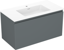 Mexen Orio armoire de salle de bain 90 cm avec lavabo Otis, 1 tiroir, graphite mat/blanc mat - 91A10-09047-1-BF66-W18M01