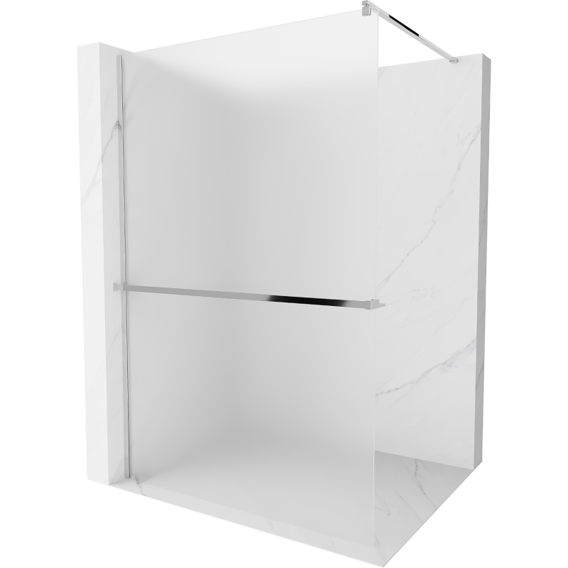 Mexen Kioto+ paroi de douche avec étagère Walk-in 90 x 200 cm, givrée, chromée - 800-090-121-01-30
