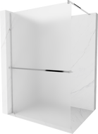 Mexen Kioto+ paroi de douche avec étagère Walk-in 90 x 200 cm, givrée, chrome - 800-090-121-01-30