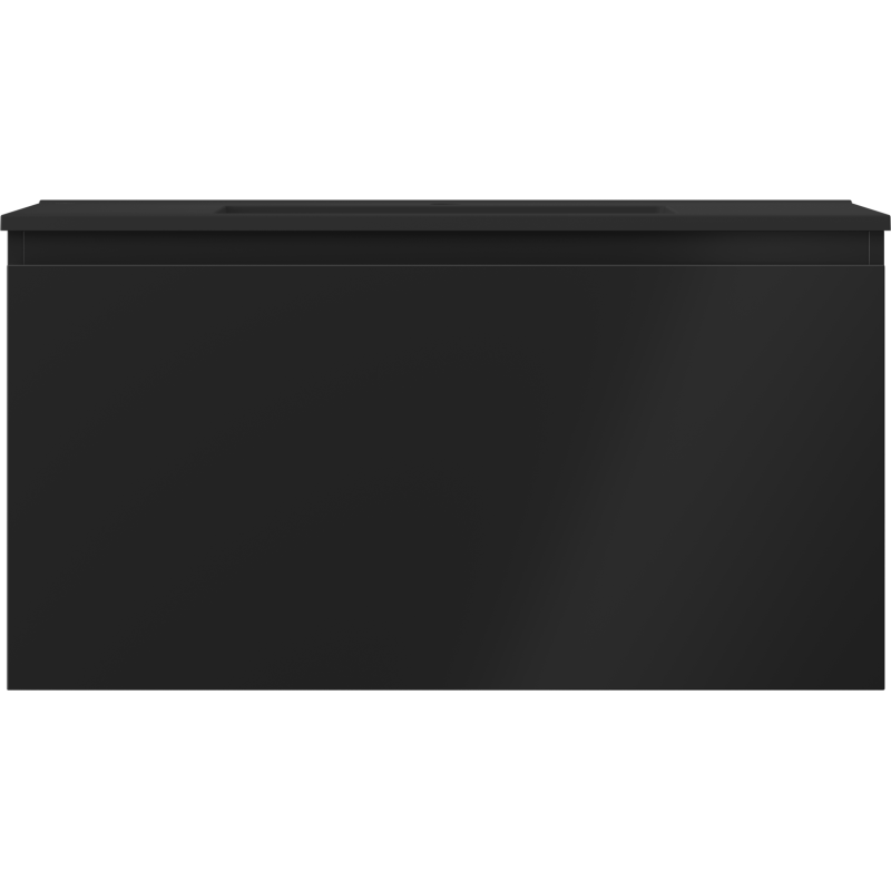 Mexen Orio armoire de salle de bain 90 cm avec lavabo Otis, 1 tiroir, noir mat - 91A10-09047-1-BF71-W18M71