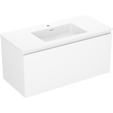 Mexen Orio armoire de salle de bain 100 cm avec lavabo Otis, 1 tiroir, blanc mat - 91A10-10047-1-BF01-W18M01