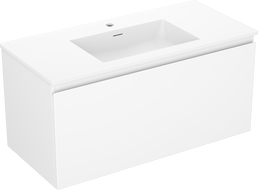 Mexen Orio meuble de salle de bain 100 cm avec lavabo Otis, 1 tiroir, blanc mat - 91A10-10047-1-BF01-W18M01