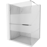 Mexen Kioto+ paroi de douche avec étagère Walk-in 70 x 200 cm, transparent/sablé, chrome - 800-070-121-01-35