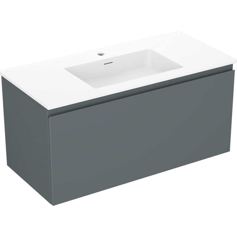 Mexen Orio armoire de salle de bain 100 cm avec lavabo Otis, 1 tiroir, graphite mat/blanc mat - 91A10-10047-1-BF66-W18M01