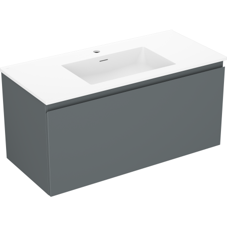 Mexen Orio armoire de salle de bain 100 cm avec lavabo Otis, 1 tiroir, graphite mat/blanc mat - 91A10-10047-1-BF66-W18M01