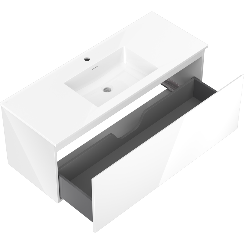Mexen Orio meuble de salle de bain 120 cm avec lavabo Otis, 1 tiroir, blanc brillant - 91A10-12047-1-BF00-W18M00