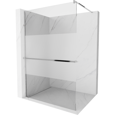 Mexen Kioto+ paroi de douche avec étagère Walk-in 100 x 200 cm, transparent/givre, chrome - 800-100-121-01-35