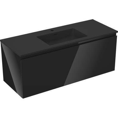 Mexen Orio meuble de salle de bain 120 cm avec lavabo Otis, 1 tiroir, noir brillant/noir mat - 91A10-12047-1-BF70-W18M71
