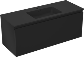 Mexen Orio armoire de salle de bain 120 cm avec lavabo Otis, 1 tiroir, noir mat - 91A10-12047-1-BF71-W18M71