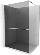 Mexen Kioto+ paroi de douche avec étagère Walk-in 70 x 200 cm, graphite, chrome - 800-070-121-01-40