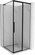 Mexen Rox L cabine de douche coulissante droite 90 x 90 cm, cadre noir, noir - 8C2L-090-090-70-70-P
