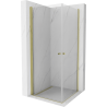 Mexen Pretoria Duo cabine de douche pivotante 70 x 70 cm, transparente, dorée - 852-070-070-50-00-02