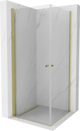 Mexen Pretoria Duo cabine de douche pivotante 70 x 70 cm, transparente, dorée - 852-070-070-50-00-02