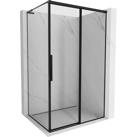 Mexen Rox L cabine de douche coulissante droite 95 x 90 cm, cadre noir, noir - 8C2L-095-090-70-70-P