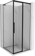 Mexen Rox L cabine de douche coulissante droite 95 x 95 cm, cadre noir, noir - 8C2L-095-095-70-70-P