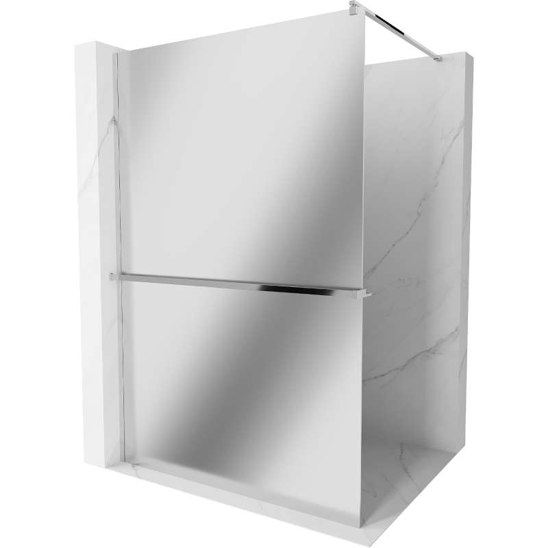 Mexen Kioto+ paroi de douche avec étagère Walk-in 120 x 200 cm, miroir, chrome - 800-120-121-01-50