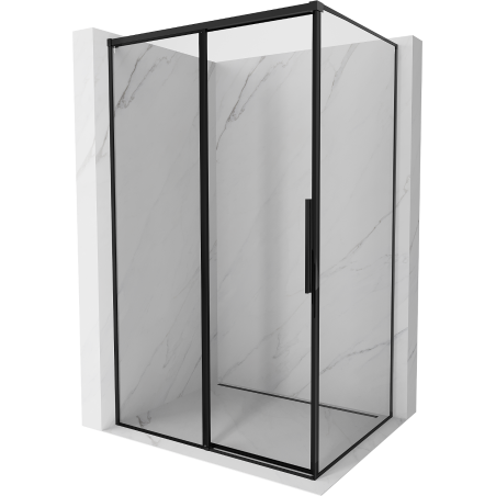 Mexen Rox cabine de douche coulissante gauche 155 x 90 cm, cadre noir, noir - 8C2-155-090-70-70-L