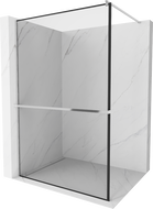 Mexen Kioto+ paroi de douche avec étagère Walk-in 140 x 200 cm, cadre noir, chromé - 800-140-121-01-70