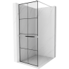 Mexen Kioto+ paroi de douche avec étagère Walk-in 70 x 200 cm, motif noir, chrome - 800-070-121-01-77