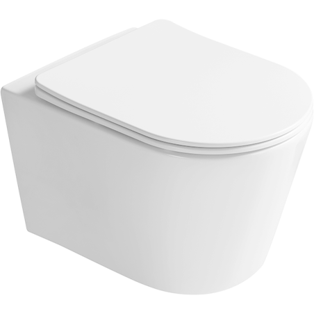Mexen Rico cuvette WC Rimless Tornado avec abattant à descente progressive slim, duroplast, blanc brillant - 3072L4000T