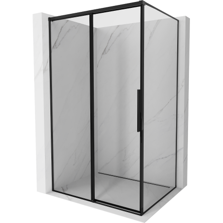 Mexen Rox cabine de douche coulissante gauche 140 x 100 cm, cadre noir, noir - 8C2-140-100-70-70-L