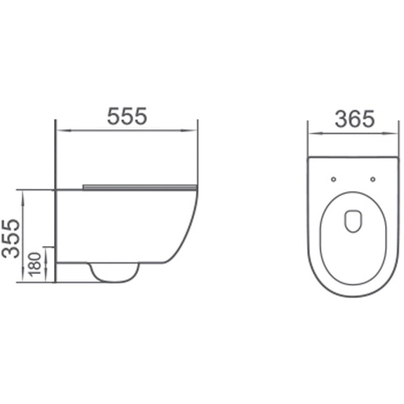 Mexen Carmen cuvette WC Rimless Tornado avec abattant slim à descente lente, duroplast, blanc brillant - 3088L4000T