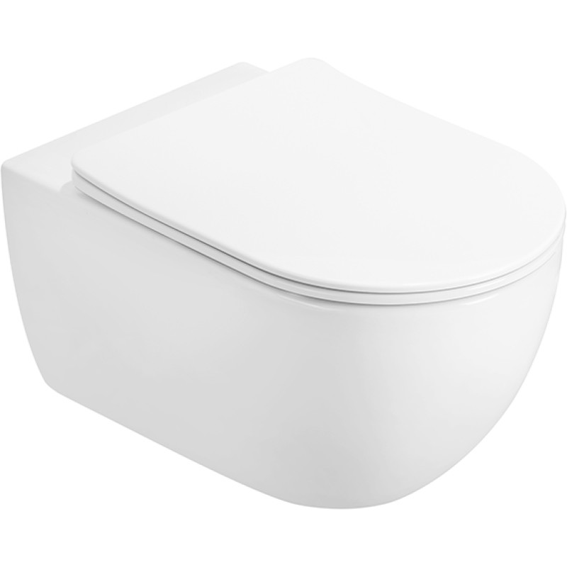 Mexen Carmen 2.0 cuvette WC sans rebord Tornado avec abattant slim à descente progressive, duroplast, blanc brillant