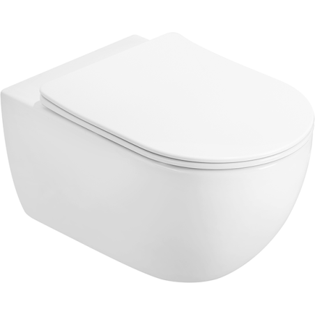 Mexen Carmen cuvette WC Rimless Tornado avec abattant slim à descente lente, duroplast, blanc brillant - 3088L4000T