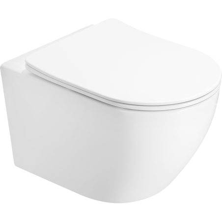 Mexen Lena 2.0 cuvette WC sans bride avec abattant à descente lente slim, duroplast, blanc brillant - 3022L4000