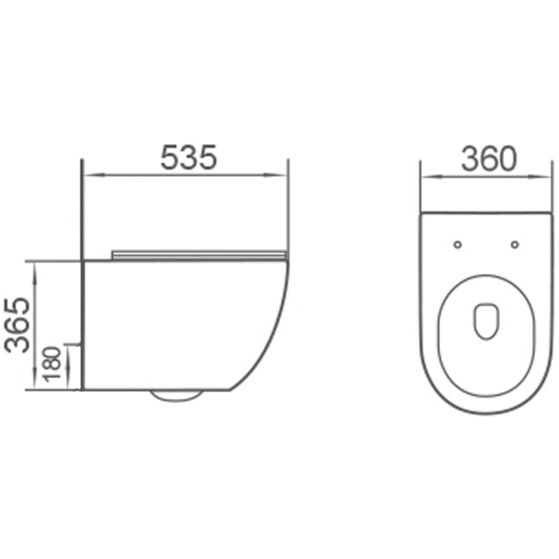 Mexen Lena cuvette WC Rimless avec abattant à descente lente slim, duroplast, blanc brillant - 3022L4000