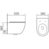 Mexen Lena 2.0 cuvette WC sans bride avec abattant à descente lente slim, duroplast, blanc brillant - 3022L4000
